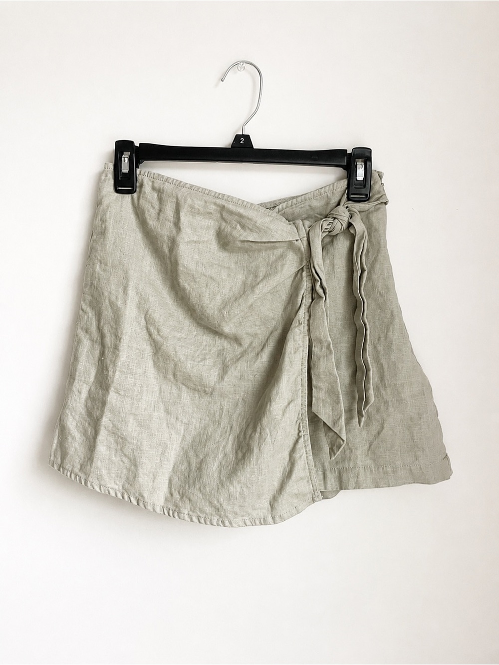 Sage Green Tie Waist Skort
